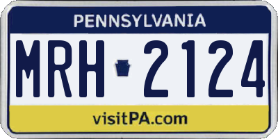 PA license plate MRH2124