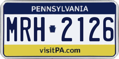 PA license plate MRH2126