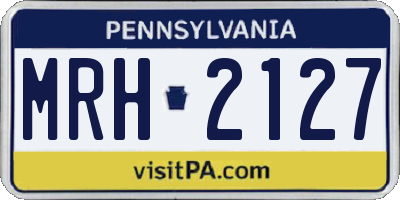 PA license plate MRH2127