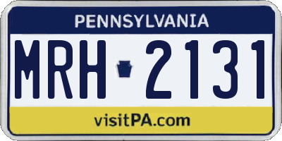 PA license plate MRH2131