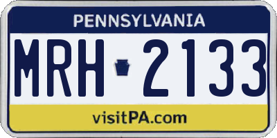 PA license plate MRH2133