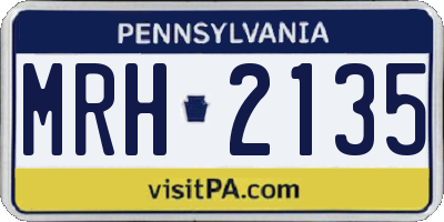 PA license plate MRH2135