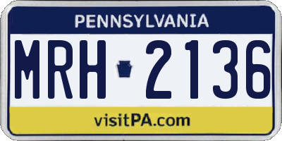 PA license plate MRH2136