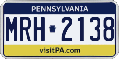 PA license plate MRH2138