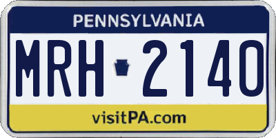 PA license plate MRH2140