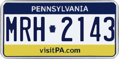 PA license plate MRH2143