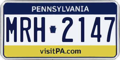 PA license plate MRH2147
