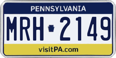 PA license plate MRH2149