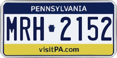PA license plate MRH2152