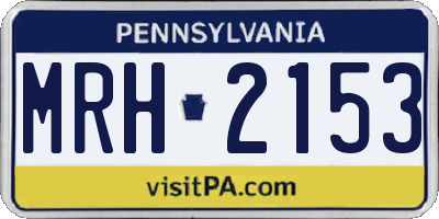 PA license plate MRH2153