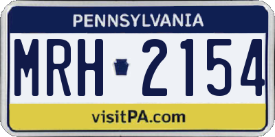 PA license plate MRH2154