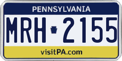 PA license plate MRH2155