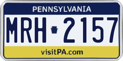 PA license plate MRH2157