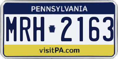 PA license plate MRH2163