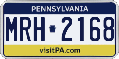 PA license plate MRH2168