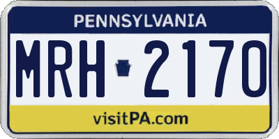 PA license plate MRH2170