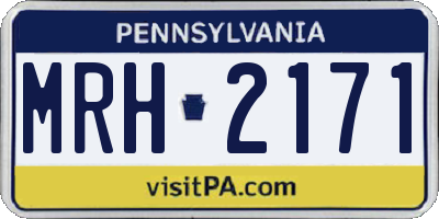 PA license plate MRH2171