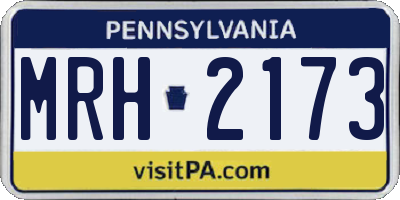 PA license plate MRH2173
