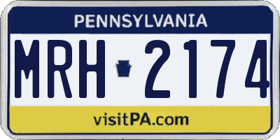 PA license plate MRH2174