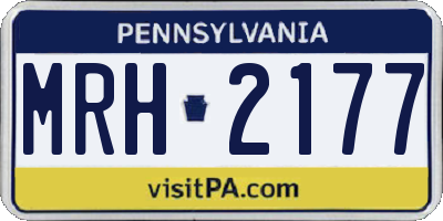 PA license plate MRH2177