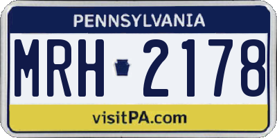 PA license plate MRH2178