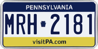 PA license plate MRH2181