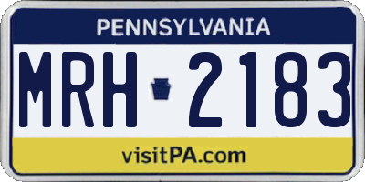 PA license plate MRH2183
