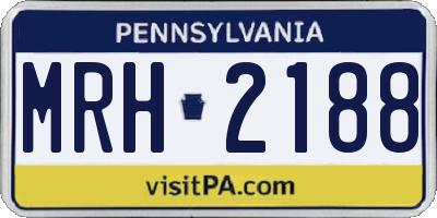 PA license plate MRH2188