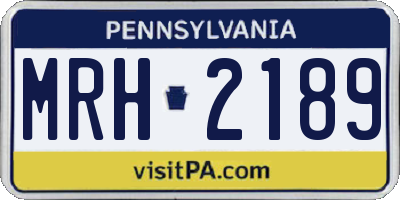 PA license plate MRH2189