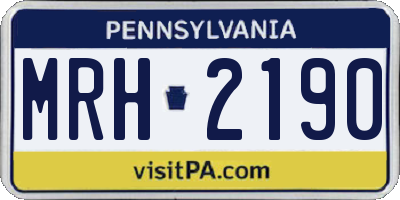 PA license plate MRH2190