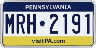PA license plate MRH2191