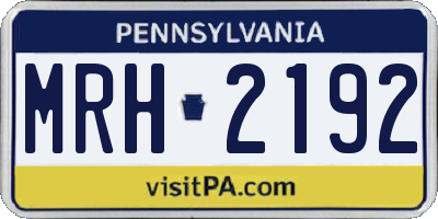 PA license plate MRH2192