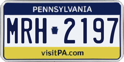PA license plate MRH2197