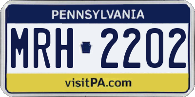 PA license plate MRH2202