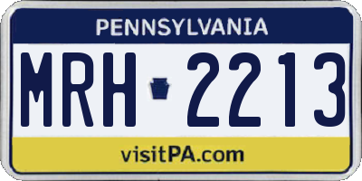 PA license plate MRH2213