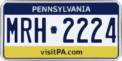 PA license plate MRH2224