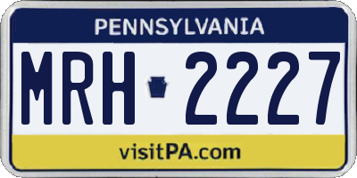 PA license plate MRH2227