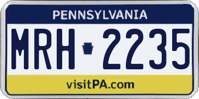 PA license plate MRH2235