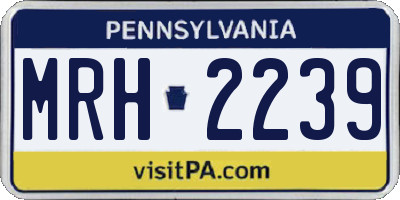 PA license plate MRH2239