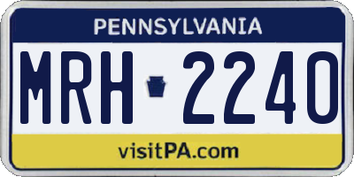 PA license plate MRH2240