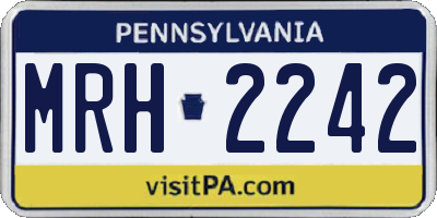 PA license plate MRH2242