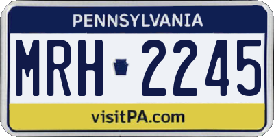 PA license plate MRH2245