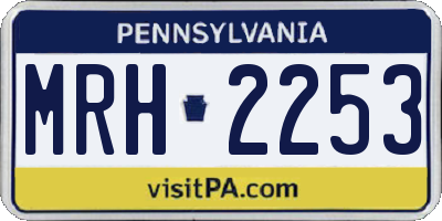 PA license plate MRH2253