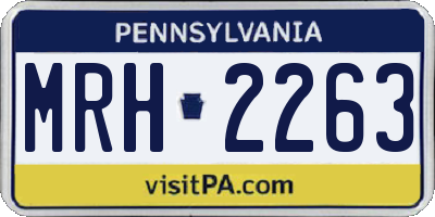 PA license plate MRH2263