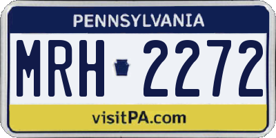 PA license plate MRH2272
