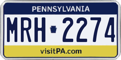 PA license plate MRH2274