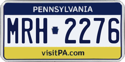 PA license plate MRH2276
