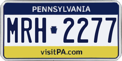 PA license plate MRH2277