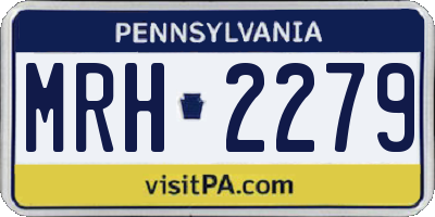 PA license plate MRH2279