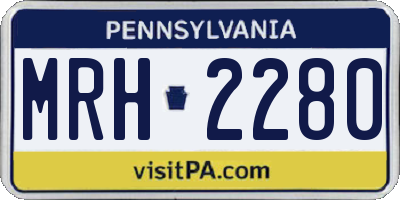 PA license plate MRH2280